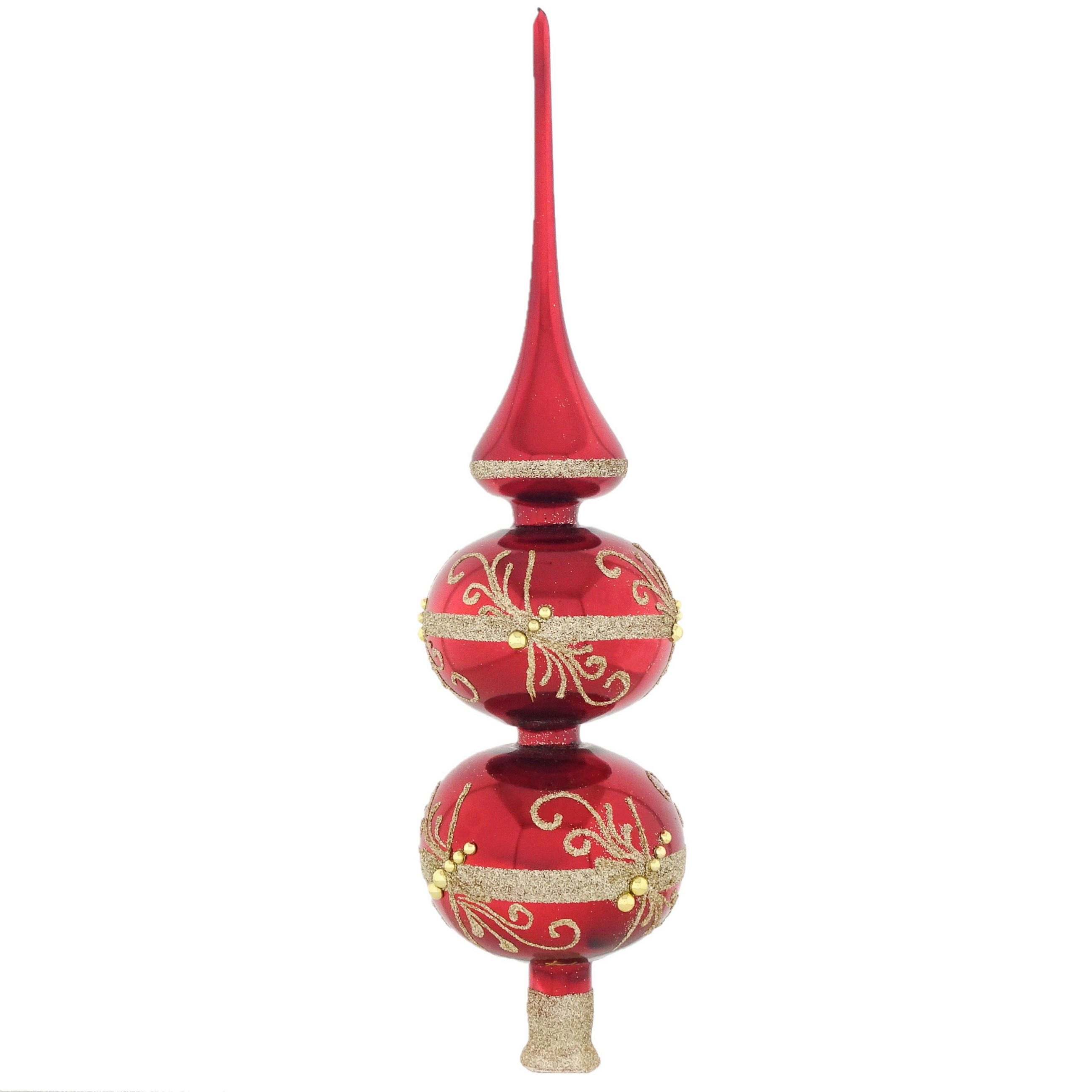 KARÁCSONYFACSÚCSDÍSZ - sötétvörös, Lifestyle, Üveg (33cm) - X-Mas