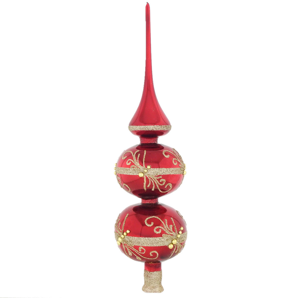 KARÁCSONYFACSÚCSDÍSZ - sötétvörös, Lifestyle, Üveg (33cm) - X-Mas
