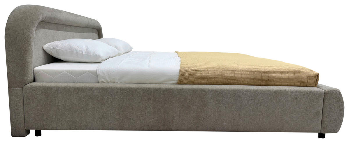 POLSTERBETT Bettkasten, Lattenrost Grau 140/200 cm  - Eichefarben/Grau, MODERN, Holz/Textil (140/200cm) - Livetastic