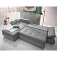 ECKSOFA Hellgrau Webstoff  - Chromfarben/Hellgrau, Design, Kunststoff/Textil (302/187cm) - Carryhome