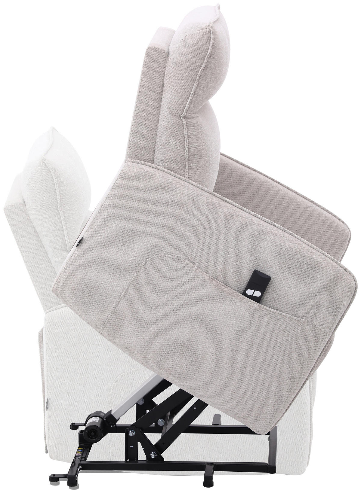 RELAXSESSEL Leinenoptik    - Schwarz/Naturfarben, Design, Textil/Metall (74/101/92cm) - Carryhome