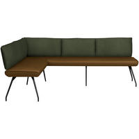 ECKBANK 155/215 cm Mikrofaser Olivgrün   - Anthrazit/Schwarz, Design, Textil/Metall (155/215cm) - Moderano