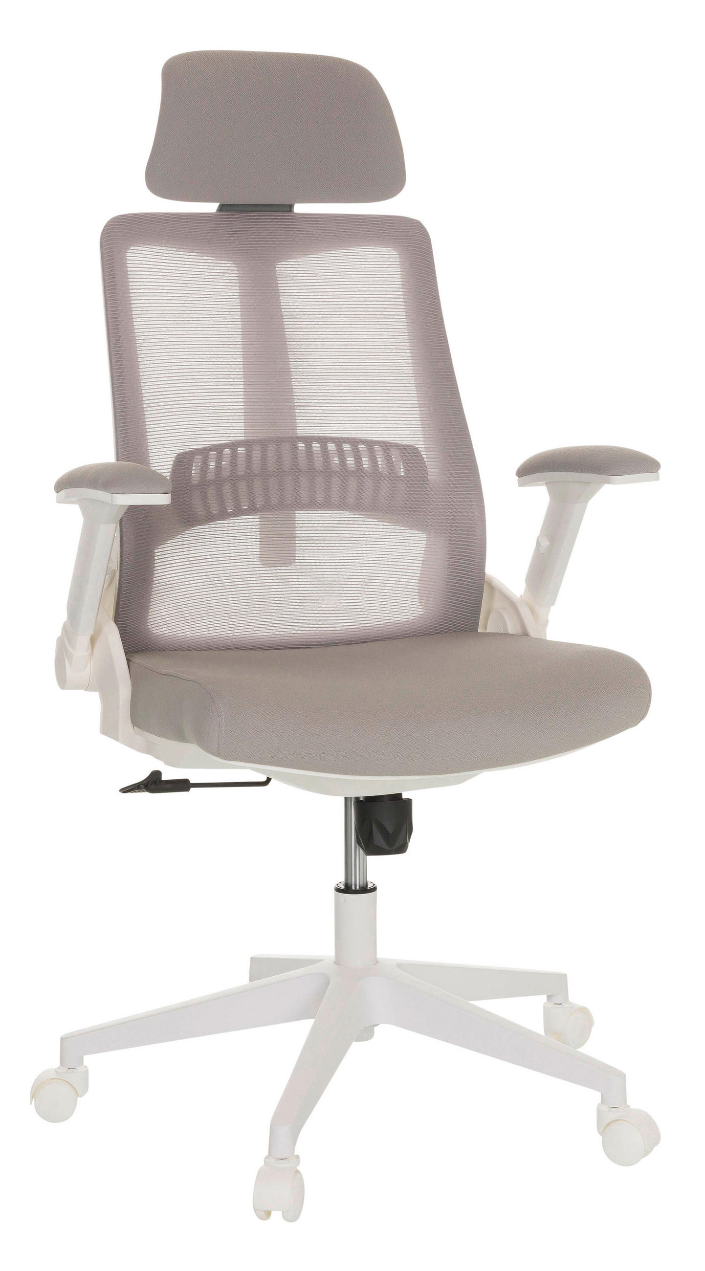 DREHSTUHL Grau  - Weiß/Grau, Basics, Kunststoff/Textil (68/113-127/68cm) - MID.YOU