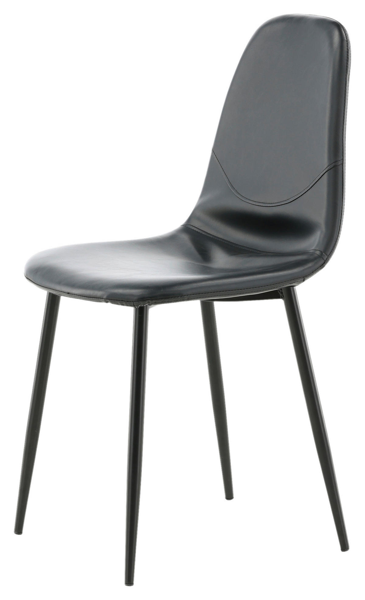 STOLSET 2 styck stål läderimitation (vegan)  - svart, Design, metall/textil (43,5/85,3/43cm) - Livetastic