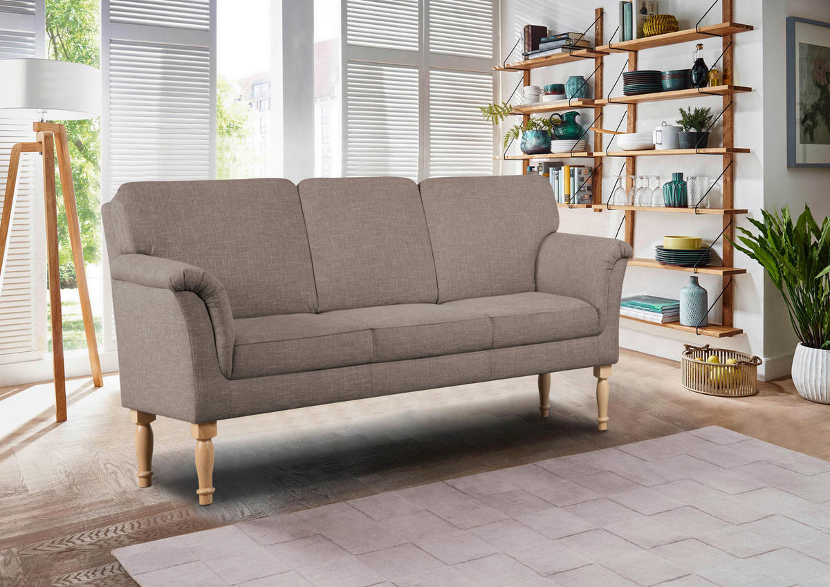 KÜCHENSOFA in Textil Braun  - Naturfarben/Braun, ROMANTIK / LANDHAUS, Holz/Textil (186/96/80cm) - Sit & More
