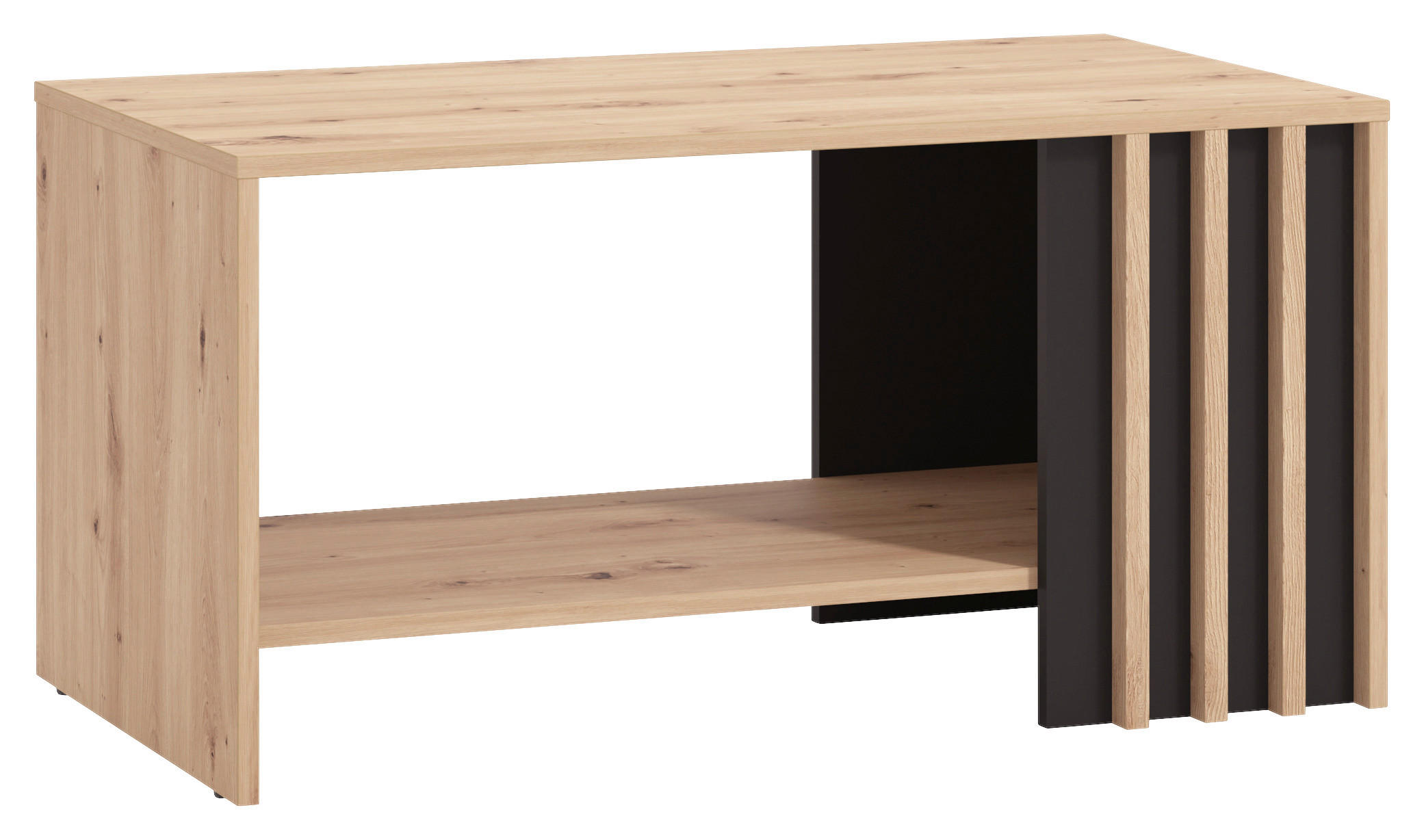 KONFERENČNÍ STOLEK, černá, dub artisan, kompozitní dřevo, 90/49,5/45 cm - černá/dub artisan, Basics, kompozitní dřevo (90/49,5/45cm) - Hom`in