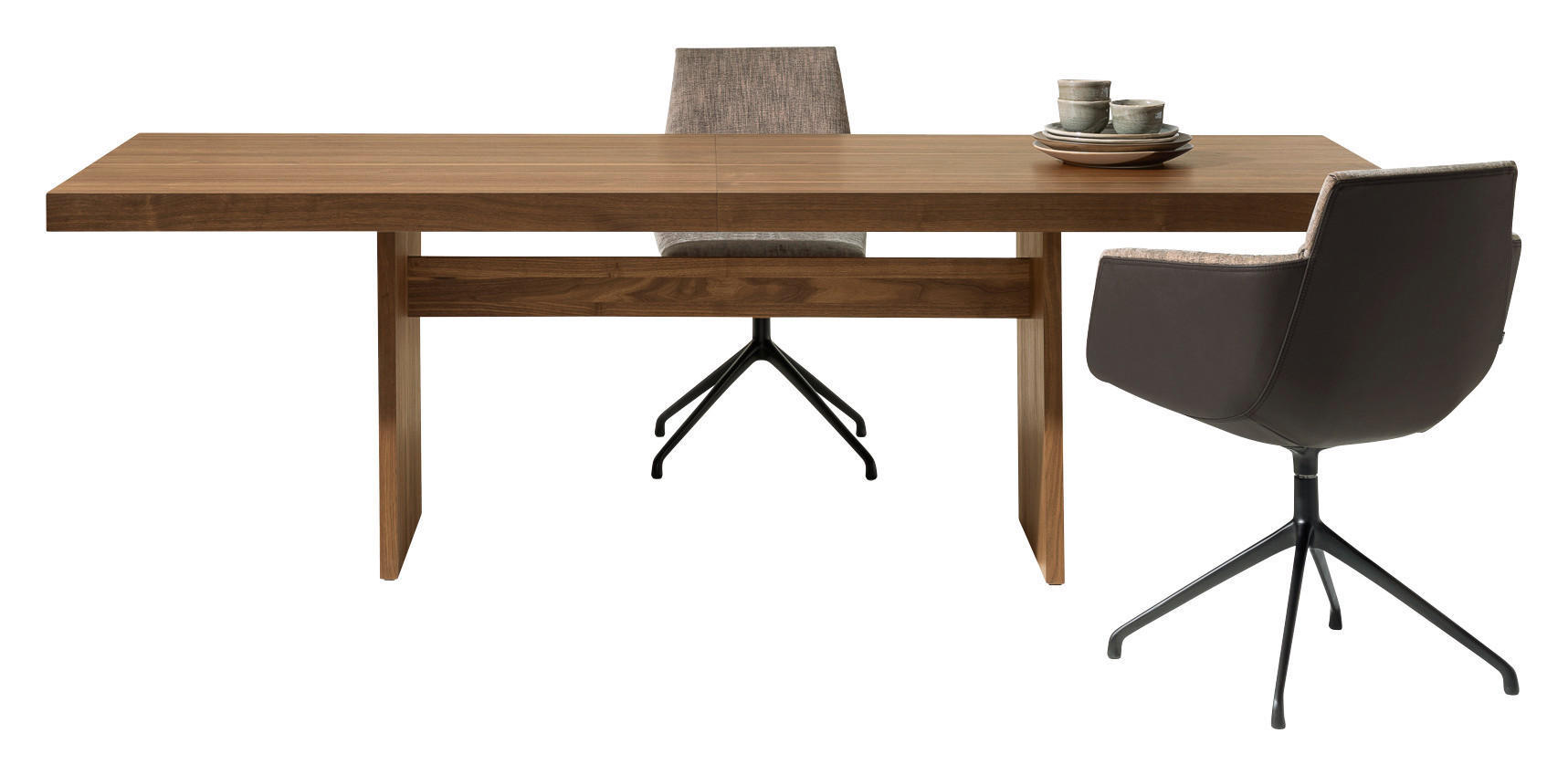 ESSTISCH in Holz 225-325/100/75 cm  - Nussbaumfarben, Natur, Holz (225-325/100/75cm) - TEAM 7