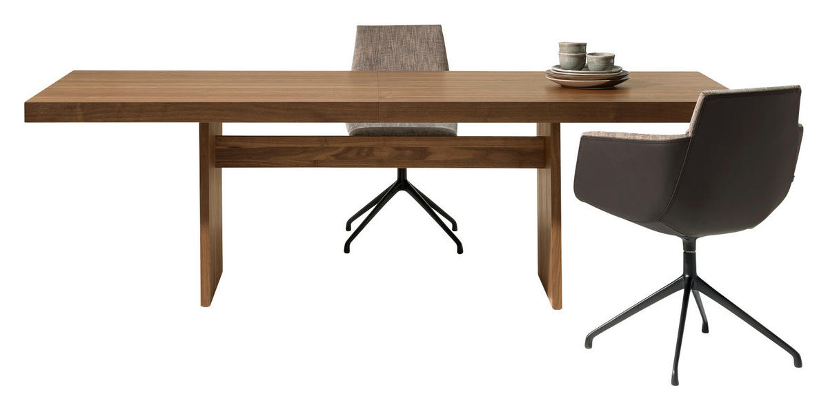 ESSTISCH in Holz 225-325/100/75 cm  - Nussbaumfarben, Natur, Holz (225-325/100/75cm) - TEAM 7