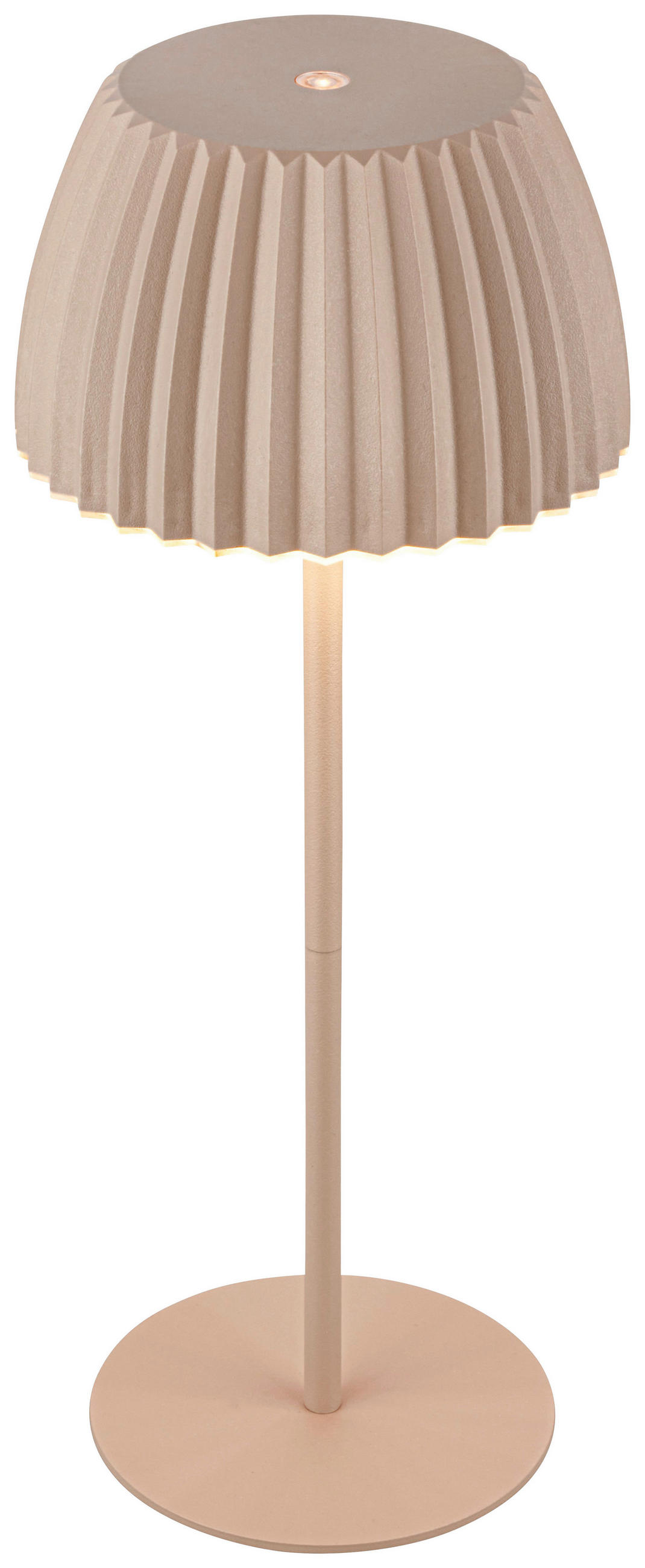 AKKU-TISCHLEUCHTE 14,5/36,5 cm  - Beige, Basics, Kunststoff/Metall (14,5/36,5cm)