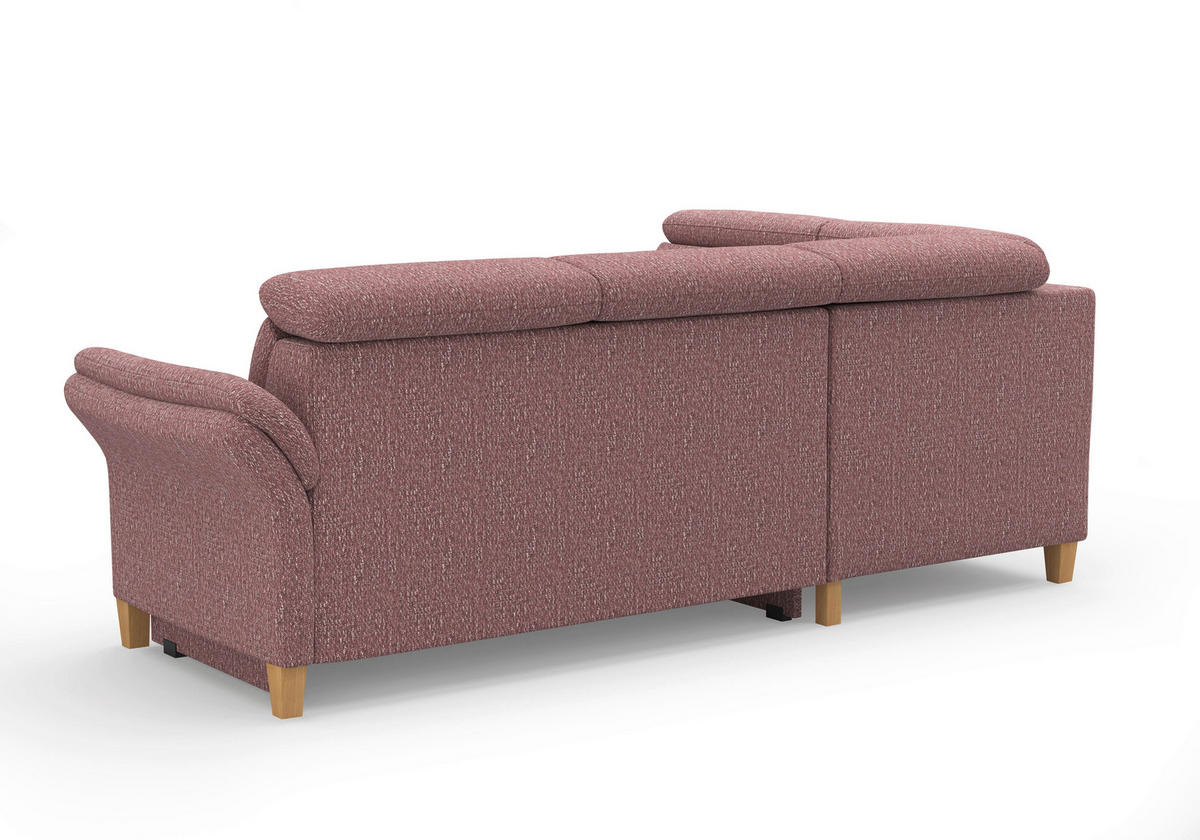 ECKSOFA GLENDALE E Aubergine Chenille  - Eichefarben/Aubergine, KONVENTIONELL, Holz/Textil (193/247cm) - Sit & More