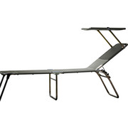 DREIBEINLIEGE Aluminium Grau, Alufarben - Alufarben/Grau, Design, Textil/Metall (58/42/190cm) - Jan Kurtz
