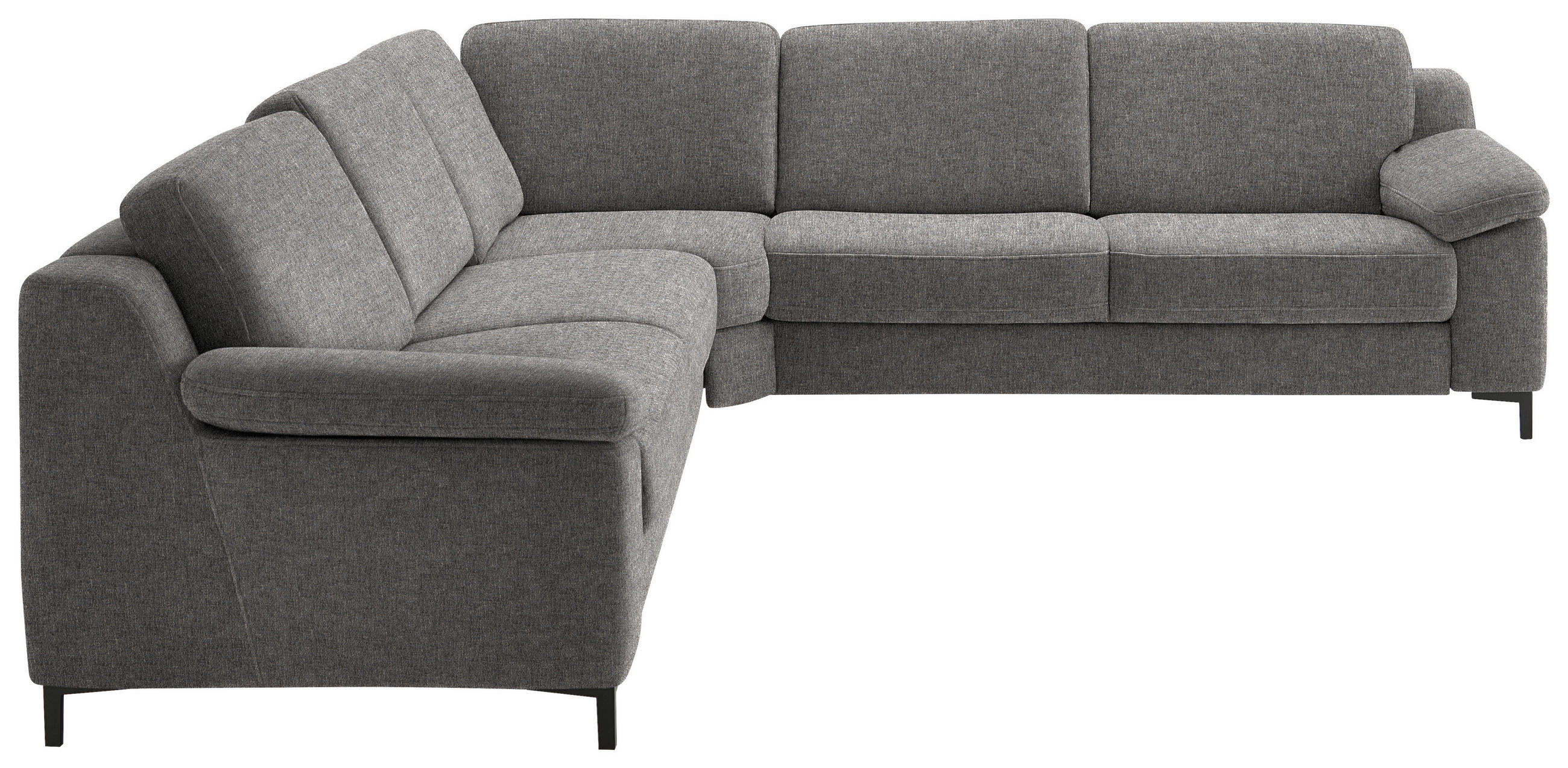 ECKSOFA in Chenille Graubraun  278/278 cm  - Graubraun/Schwarz, Design, Textil/Metall (278/278cm) - Valdera