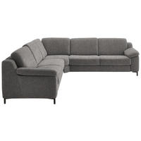 ECKSOFA in Chenille Graubraun  278/278 cm  - Graubraun/Schwarz, Design, Textil/Metall (278/278cm) - Valdera