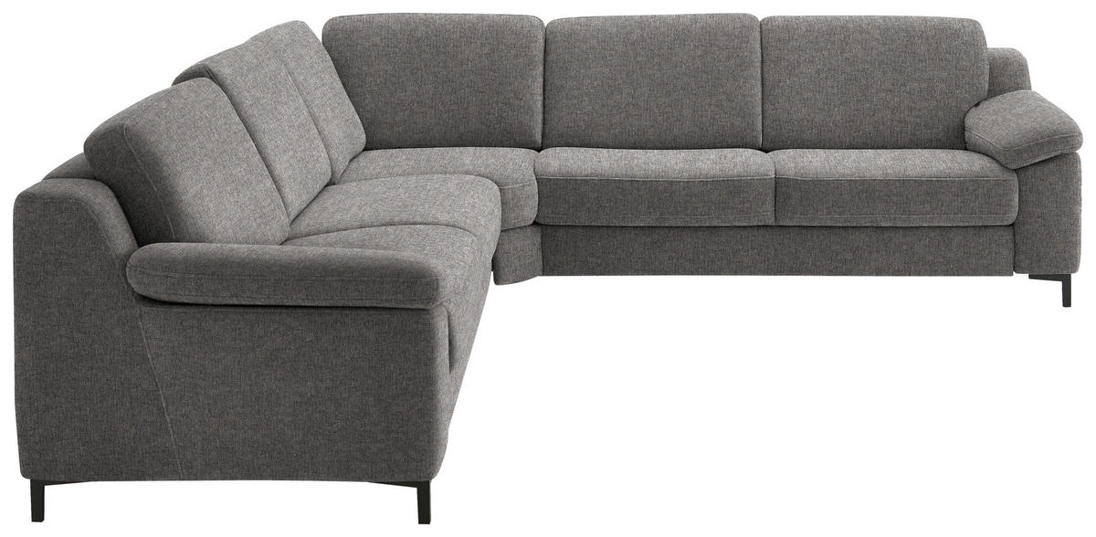 ECKSOFA in Chenille Graubraun  278/278 cm  - Graubraun/Schwarz, Design, Textil/Metall (278/278cm) - Valdera