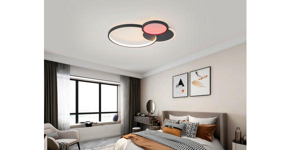 LED-DECKENLEUCHTE 55/45/7,5 cm - Schwarz, LIFESTYLE, Kunststoff/Metall (55/45/7,5cm) - Novel