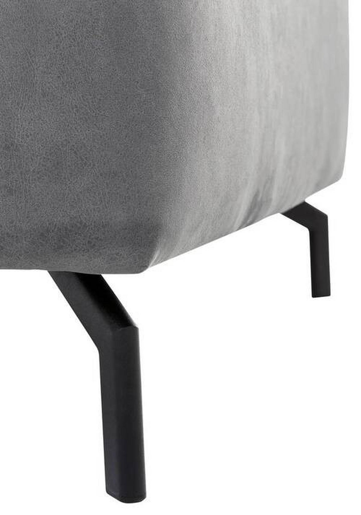 ECKSOFA in Mikrofaser Grau  - Schwarz/Grau, Modern, Textil/Metall (233/305cm) - Trendmanufaktur
