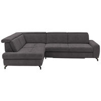 ECKSOFA in Chenille Anthrazit  - Anthrazit/Schwarz, Design, Textil/Metall (220/310cm) - Beldomo Style