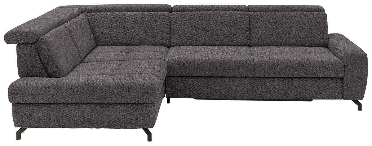 ECKSOFA in Chenille Anthrazit  - Anthrazit/Schwarz, Design, Textil/Metall (220/310cm) - Beldomo Style