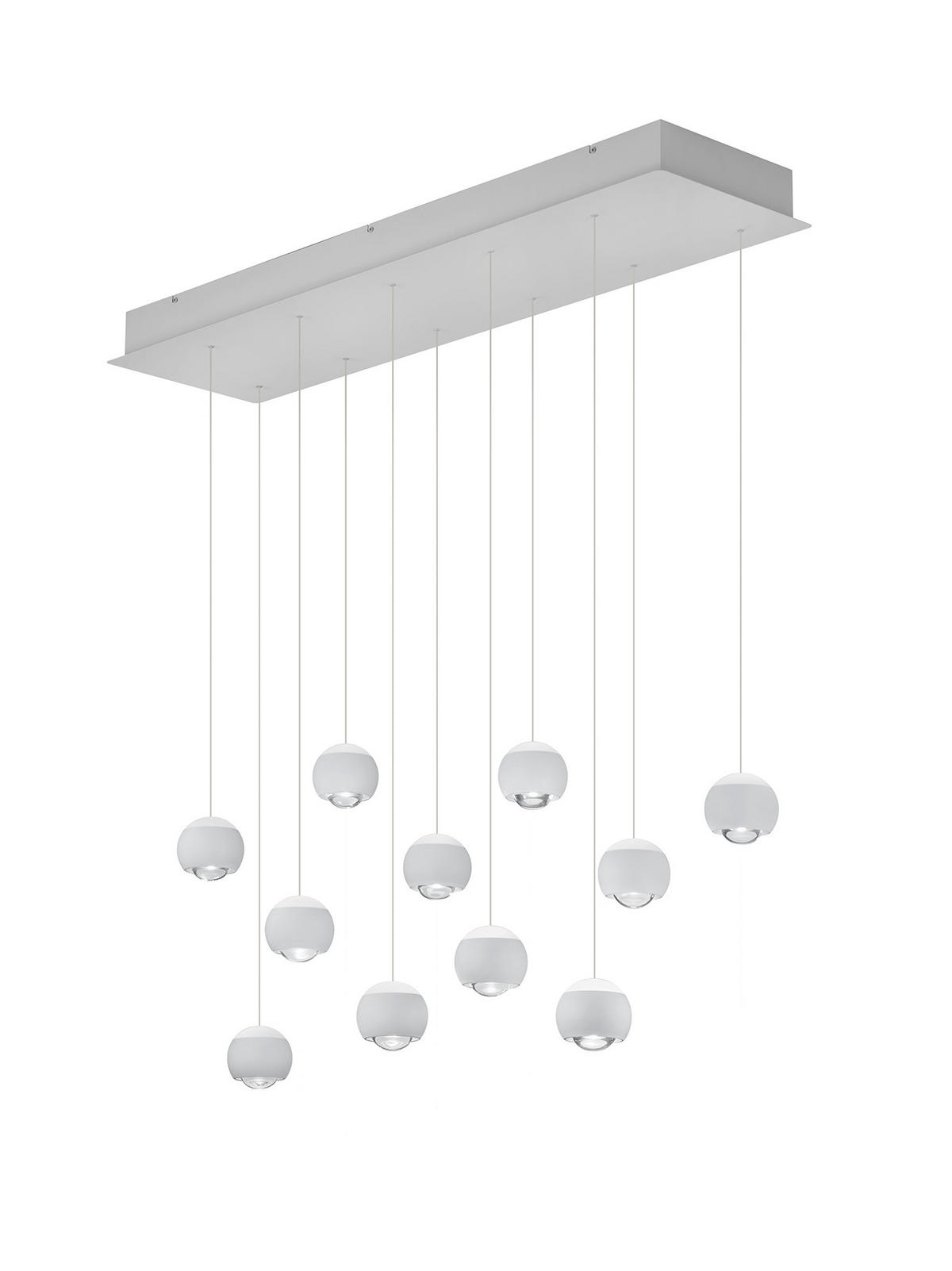 ZÁVĚSNÉ LED SVÍTIDLO, 114/30/200 cm  - bílá/průhledné, Design, kov/plast (114/30/200cm) - Musterring