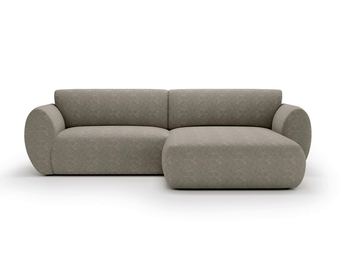 ECKSOFA Chenille Taupe  - Taupe/Schwarz, Design, Kunststoff/Textil (288/170cm) - Livetastic