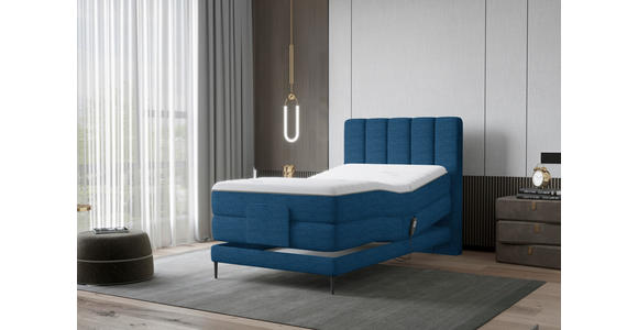 BOXSPRINGBETT 100/200 cm  in Royalblau  - Royalblau/Schwarz, Natur, Textil/Metall (100/200cm) - Esposa