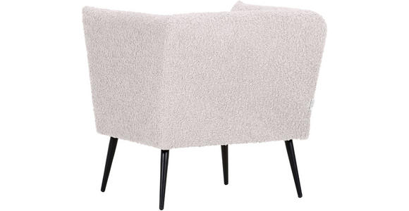 SESSEL in Plüsch Creme  - Creme/Schwarz, Design, Textil/Metall (76/73/76cm) - Landscape