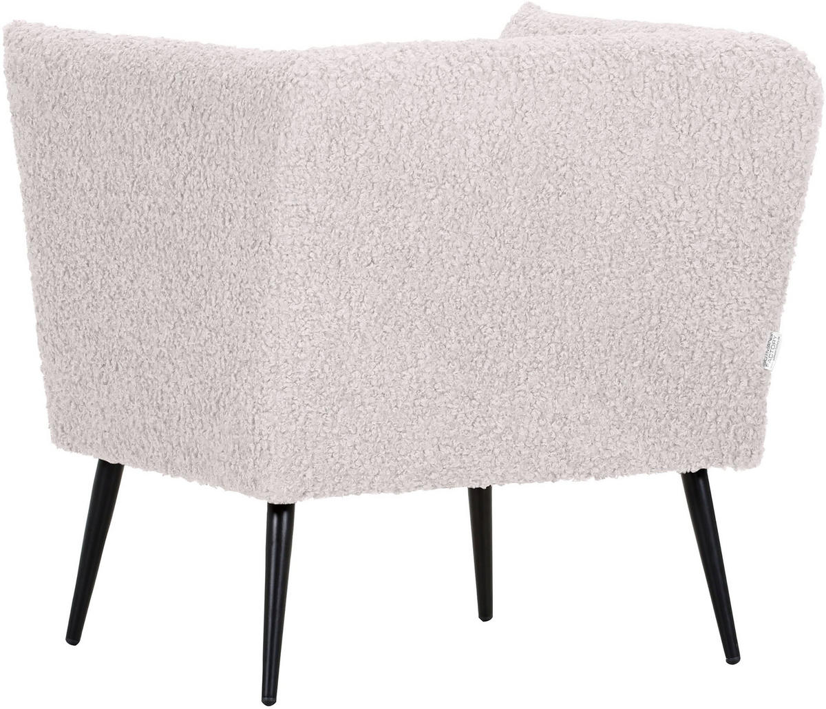 SESSEL in Plüsch Creme  - Creme/Schwarz, Design, Textil/Metall (76/73/76cm) - Landscape