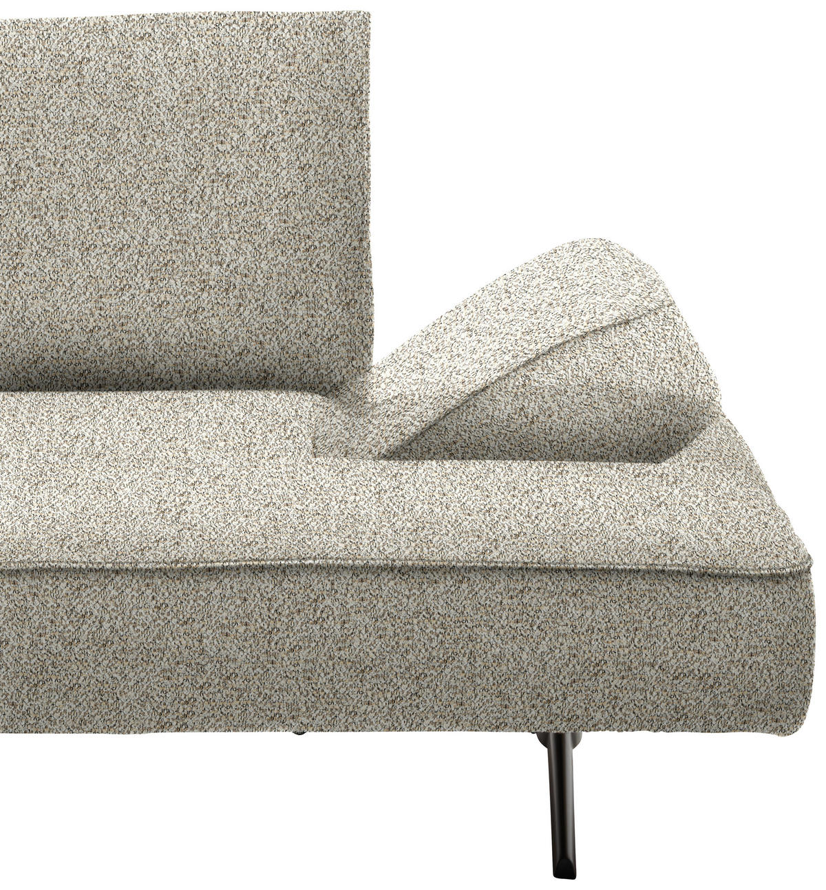 ECKSOFA Chenille Cappuccino  - Schwarz/Cappuccino, Design, Holz/Textil (240/132cm) - Koinor
