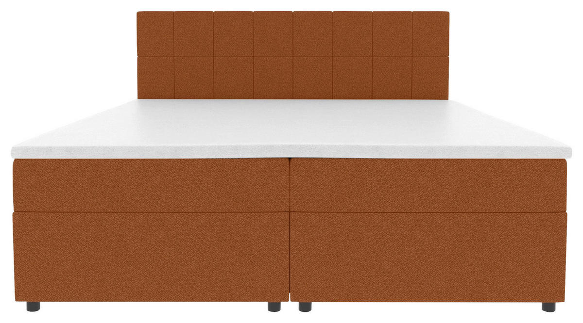BOXBETT 160/200 cm,  in Rostfarben, Topper, Matratzen, Bettschubladen, H3 = fest  - Rostfarben/Schwarz, KONVENTIONELL, Kunststoff/Textil (160/200cm) - Boxxx