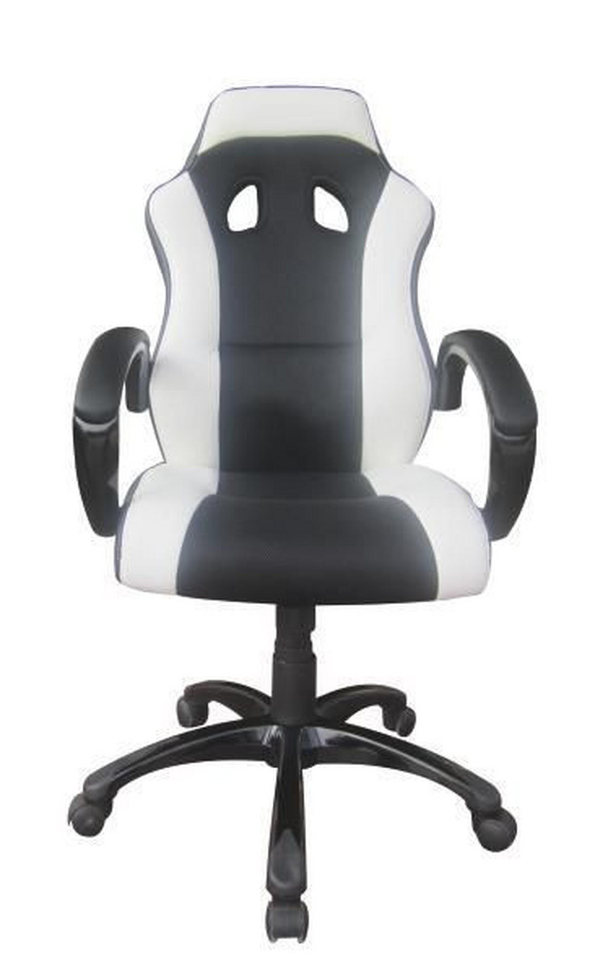 GAMING STOL kovina, umetna masa, tekstil črna, bela  - črna/bela, Design, kovina/umetna masa (61/110-120/66cm) - Xora