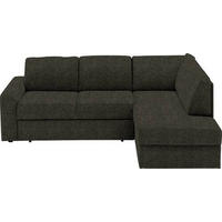 ECKSOFA in Webstoff Dunkelgrün  224/165 cm  - Dunkelgrün/Schwarz, KONVENTIONELL, Kunststoff/Textil (224/165cm) - Xora