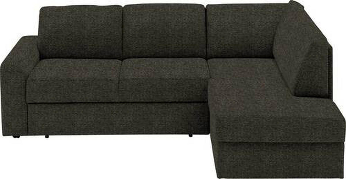 ECKSOFA in Webstoff Dunkelgrün  224/165 cm  - Dunkelgrün/Schwarz, KONVENTIONELL, Kunststoff/Textil (224/165cm) - Xora