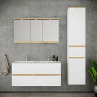 BADEZIMMER 4-teilig  in 152 cm  - Honigeiche/Weiß, Trend, Keramik/Holzwerkstoff (152cm) - MID.YOU
