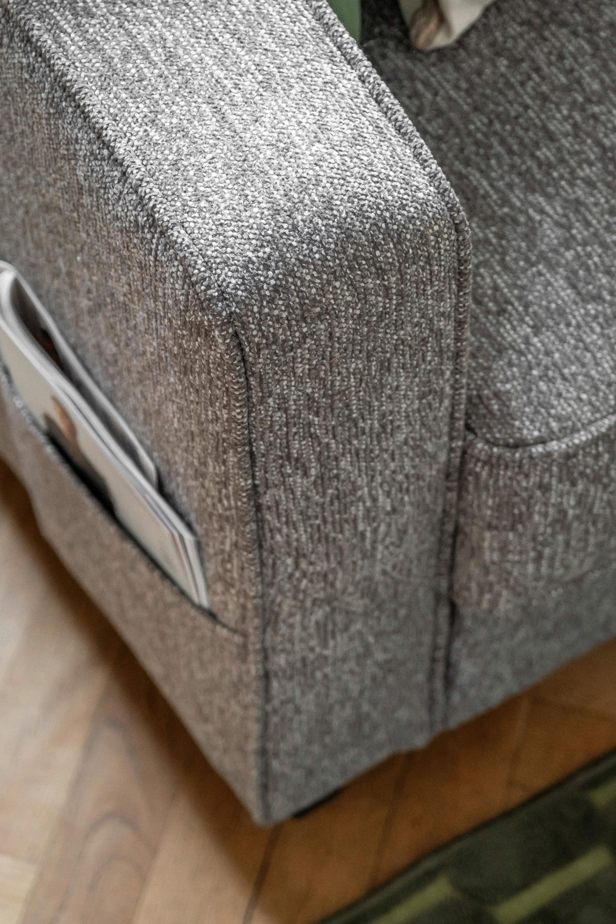ECKSOFA Grau Struktur  - Schwarz/Grau, Holz/Textil (233/198cm) - MID.YOU