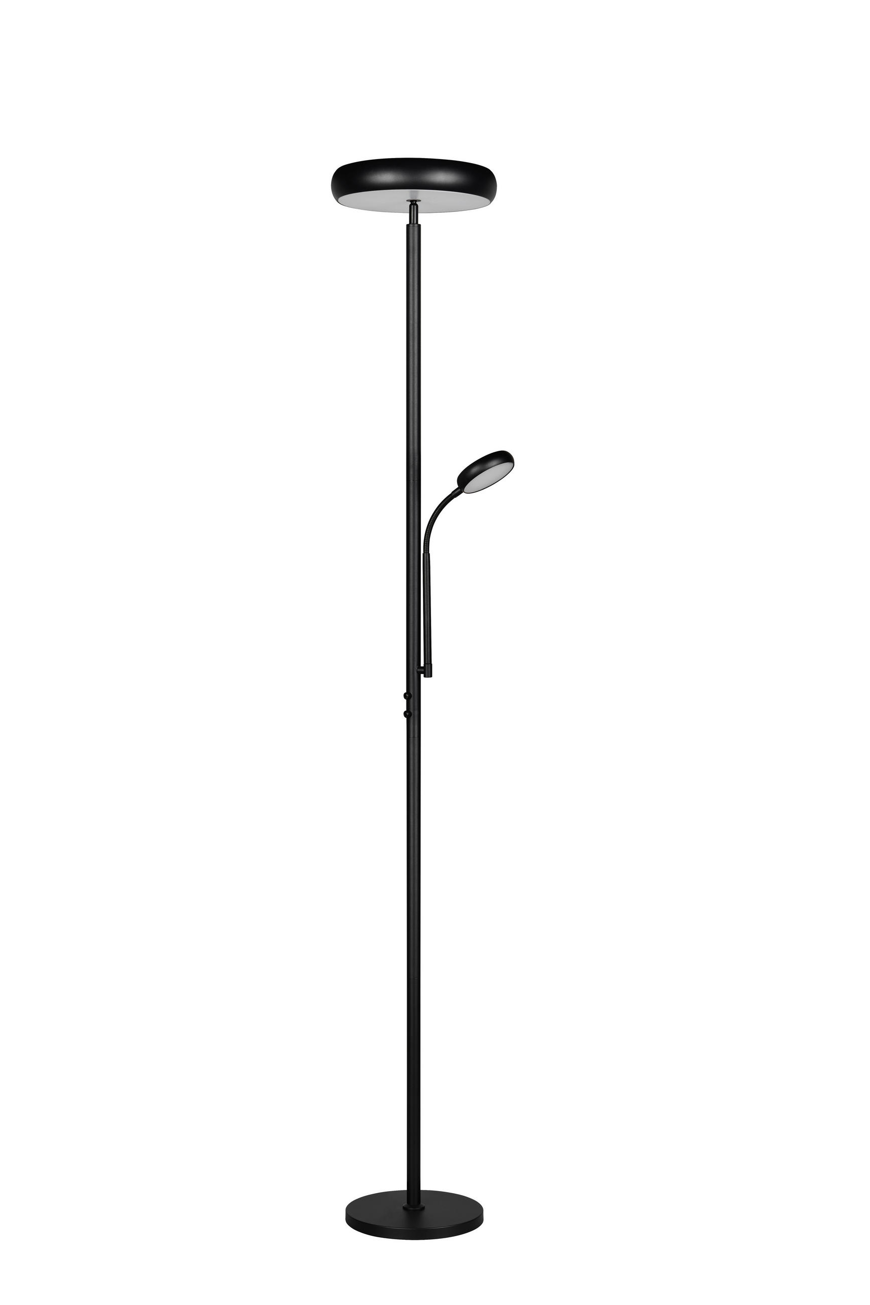 LED-STEHLEUCHTE 28/183 cm   - Schwarz, KONVENTIONELL, Metall (28/183cm)