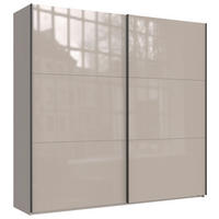 GARDEROB MED SKJUTDÖRRAR 250/236/65 cm 2-dörrar - sahara/svart, Klassisk, metall/trämaterial (250/236/65cm) - Hom`in