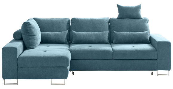 ECKSOFA in Flachgewebe Türkis  - Türkis, Design, Textil/Metall (188/260cm) - Hom`in