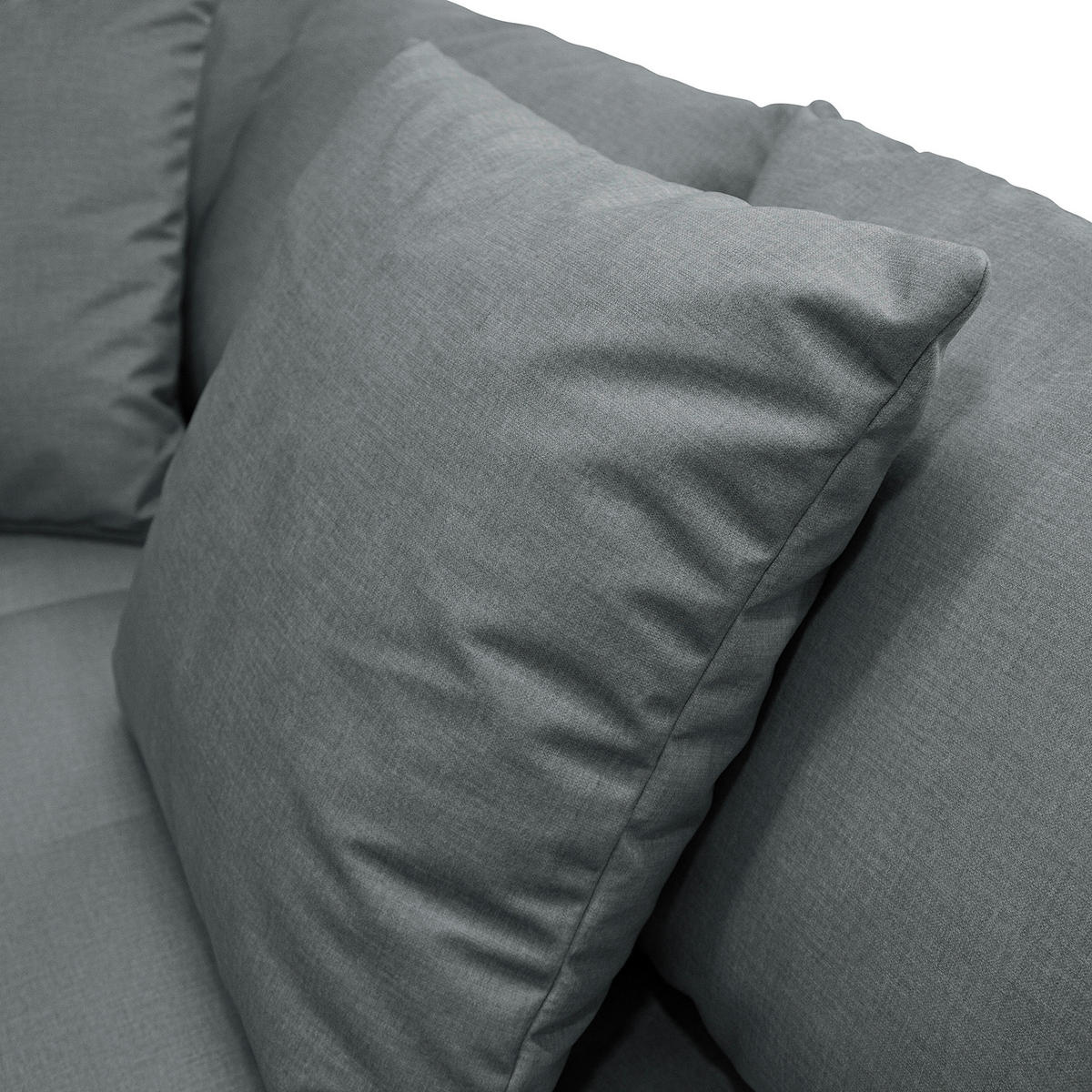 Ecksofa inkl. Hocker Dunkelgrau Mikrofaser  - Dunkelgrau/Schwarz, Design, Holz/Textil (247/174cm) - MID.YOU