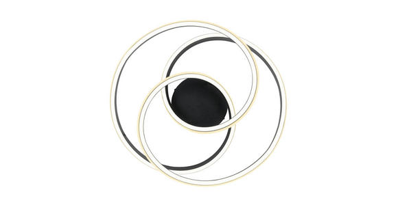 LED-DECKENLEUCHTE 48/52/23 cm   - Schwarz/Weiß, Design, Kunststoff/Metall (48/52/23cm) - Novel