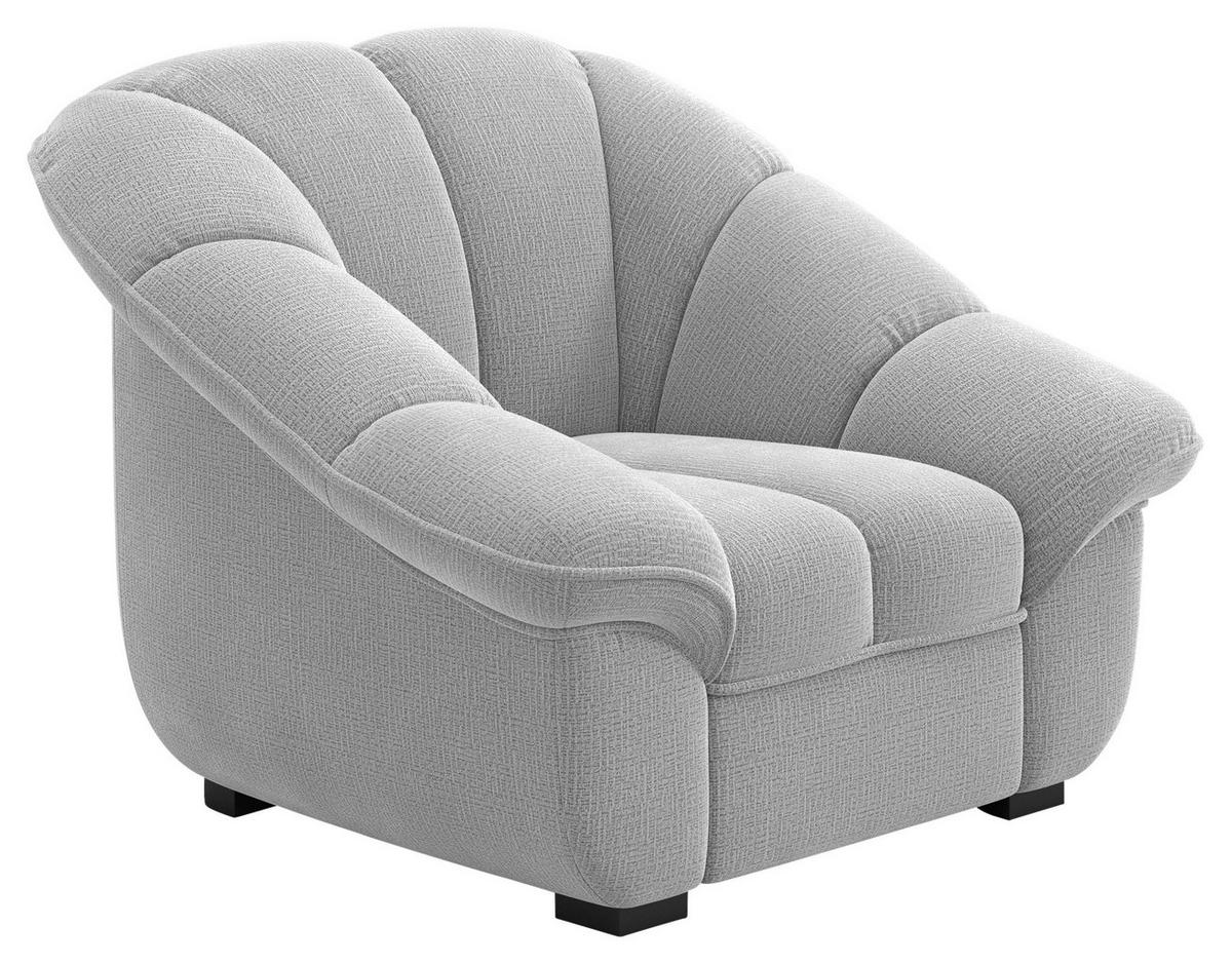SESSEL in Chenille Hellgrau  - Hellgrau/Schwarz, KONVENTIONELL, Kunststoff/Textil (110/88/104cm) - Welnova