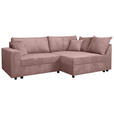 ECKSOFA Rosa Cord  - Schwarz/Rosa, KONVENTIONELL, Kunststoff/Textil (245/153cm) - Carryhome