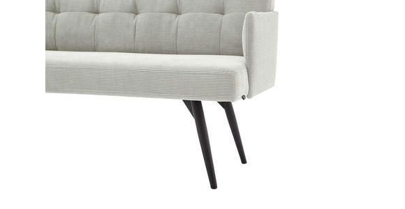 SITZBANK in Textil Hellgrau - Hellgrau/Schwarz, Design, Textil/Metall (206/85/69cm) - Johann Jakob