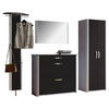 GARDEROBE 4-teilig  in 270/192/34 cm  - Schwarz/Alufarben, Design, Glas/Holzwerkstoff (270/192/34cm) - Moderano