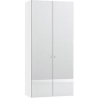 DREHTÜRENSCHRANK 102/220/40 cm 2-türig Weiß  - Silberfarben/Weiß, Design, Glas/Holzwerkstoff (102/220/40cm) - Jutzler