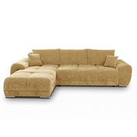 ECKSOFA  in Chenille Senfgelb  - Chromfarben/Senfgelb, KONVENTIONELL, Kunststoff/Textil (183/290cm) - Xora