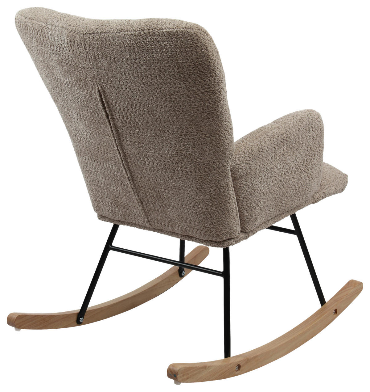 SCHAUKELSTUHL in Bouclé Braun  - Braun/Naturfarben, Basics, Holz/Textil (62/90/52cm) - P & B