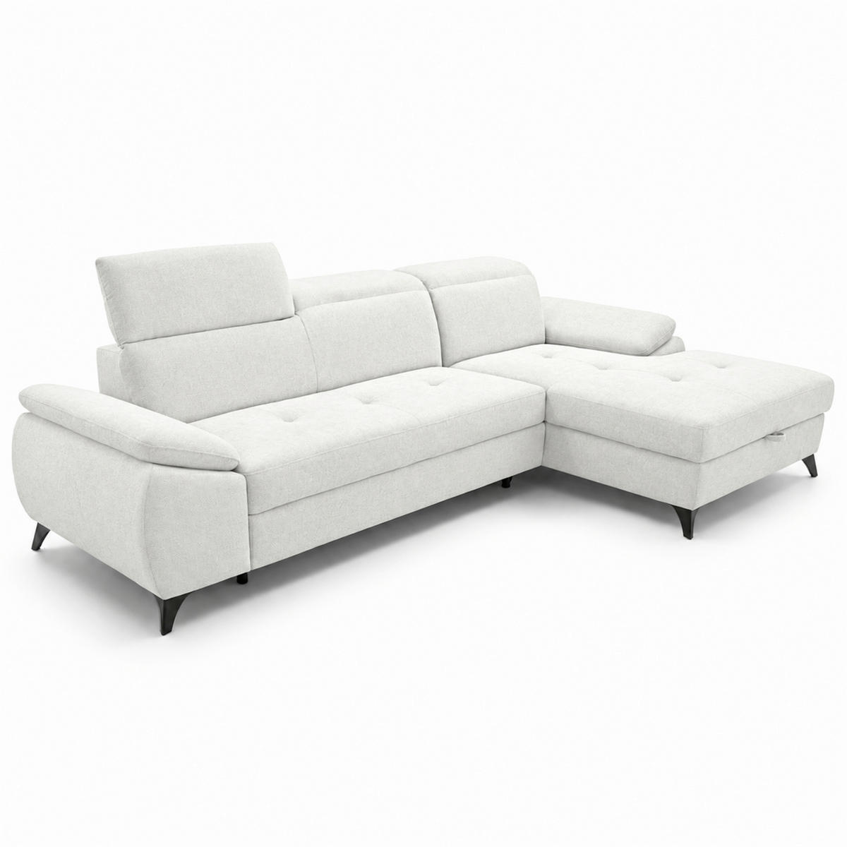 ECKSOFA  Struktur Beige  - Beige/Schwarz, Basics, Holz/Holzwerkstoff (281/166cm) - MID.YOU