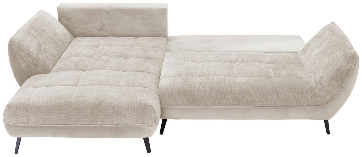 ECKSOFA in Struktur Beige, Sandfarben  - Sandfarben/Beige, Design, Textil/Metall (187/282cm) - Livetastic