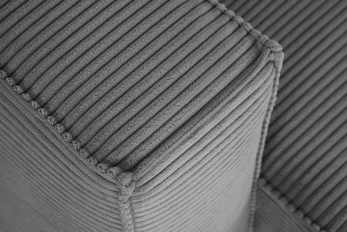 ECKSOFA in Feincord Dunkelgrau  - Dunkelgrau/Schwarz, KONVENTIONELL, Kunststoff/Textil (242/151cm) - Carryhome