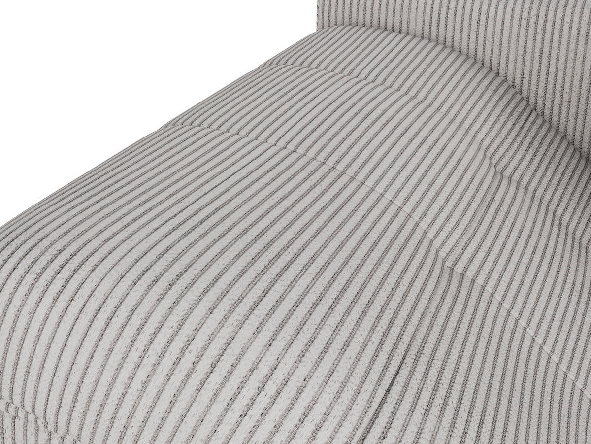 ECKSOFA Hellgrau Cord  - Hellgrau/Schwarz, Design, Kunststoff/Textil (177/276cm) - MID.YOU